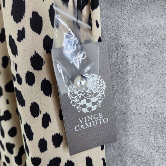 Womens Vince Camuto Leopard Print Blouse Top Button-Down Long Sleeve Size L - Picture 6 of 13
